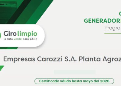 Agrozzi obtiene certificación como operador de carga en Giro limpio 2025