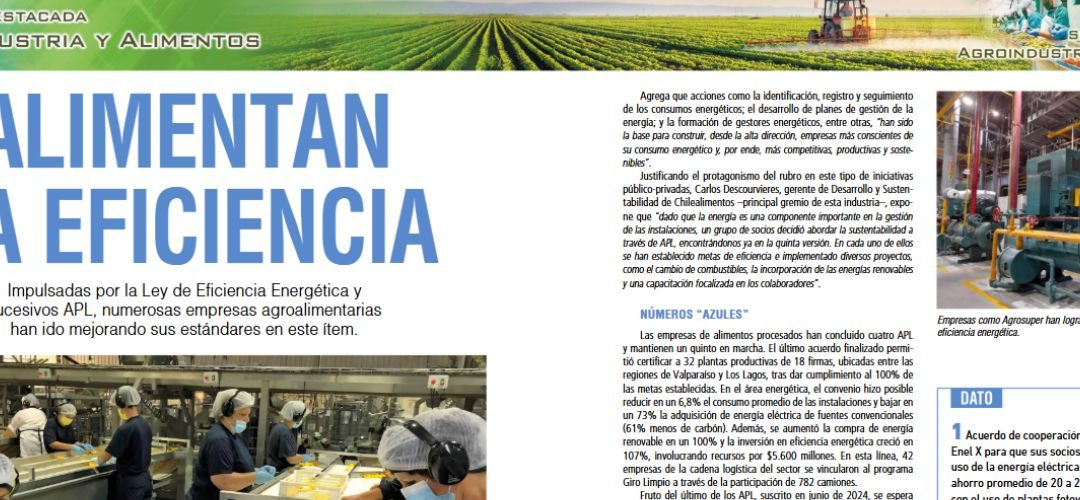 Revista Induambiente: Gerente de Sustentabilidad de Chilealimentos Carlos Descourvières expone logros en sustentabilidad a través de los Acuerdo de Producción Limpia en la agroindustria