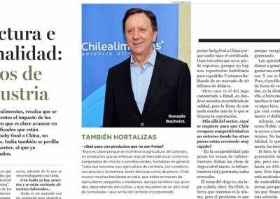 Gonzalo Bachelet, Presidente de Chilealimentos: La agroindustria está teniendo un buen desempeño pese a la coyuntura internacional