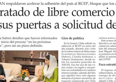 Chile iniciará su proceso de adhesión al RCEP el mayor tratado de libre comercio del Mundo