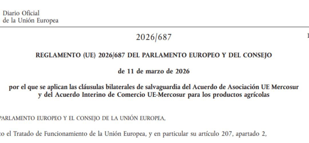 Acuerdo UE-Mercosur: Se publica en diario oficial el reglamento de aplicación de salvaguardias