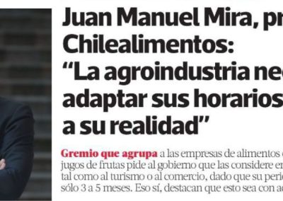 Chilealimentos: Adaptabilidad laboral permitiría una mayor competitividad a la agroindustria