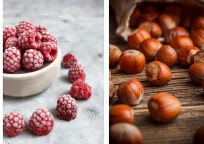 Frambuesas y cerezas congeladas, avellanas y pulpas homogeneizadas destacan entre las exportaciones agroindustriales del primer semestre