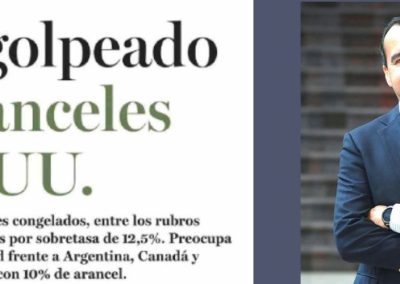 Presidente de Chilealimentos alerta que el arancel de EE.UU. golpea la competitividad de la agroindustria exportadora