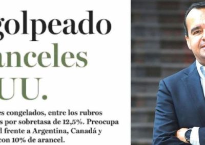 Presidente de Chilealimentos alerta que el arancel de EE.UU. golpea la competitividad de la agroindustria exportadora