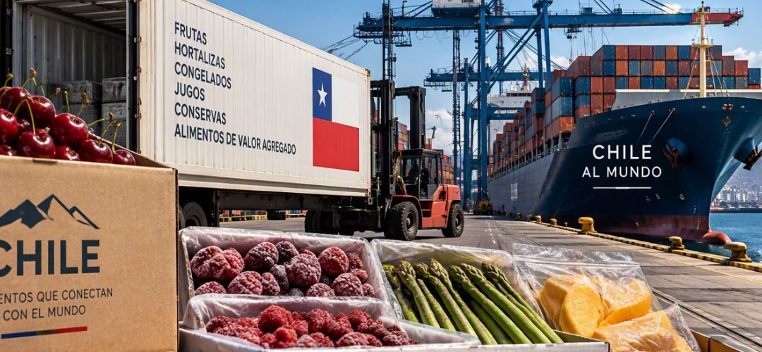Chilealimentos: Las exportaciones agroindustriales chilenas han crecido 382 % en dos décadas